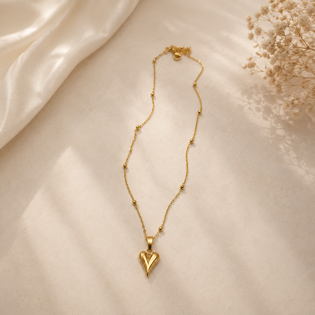 Heart Anti Tarnish pendant with Pearl