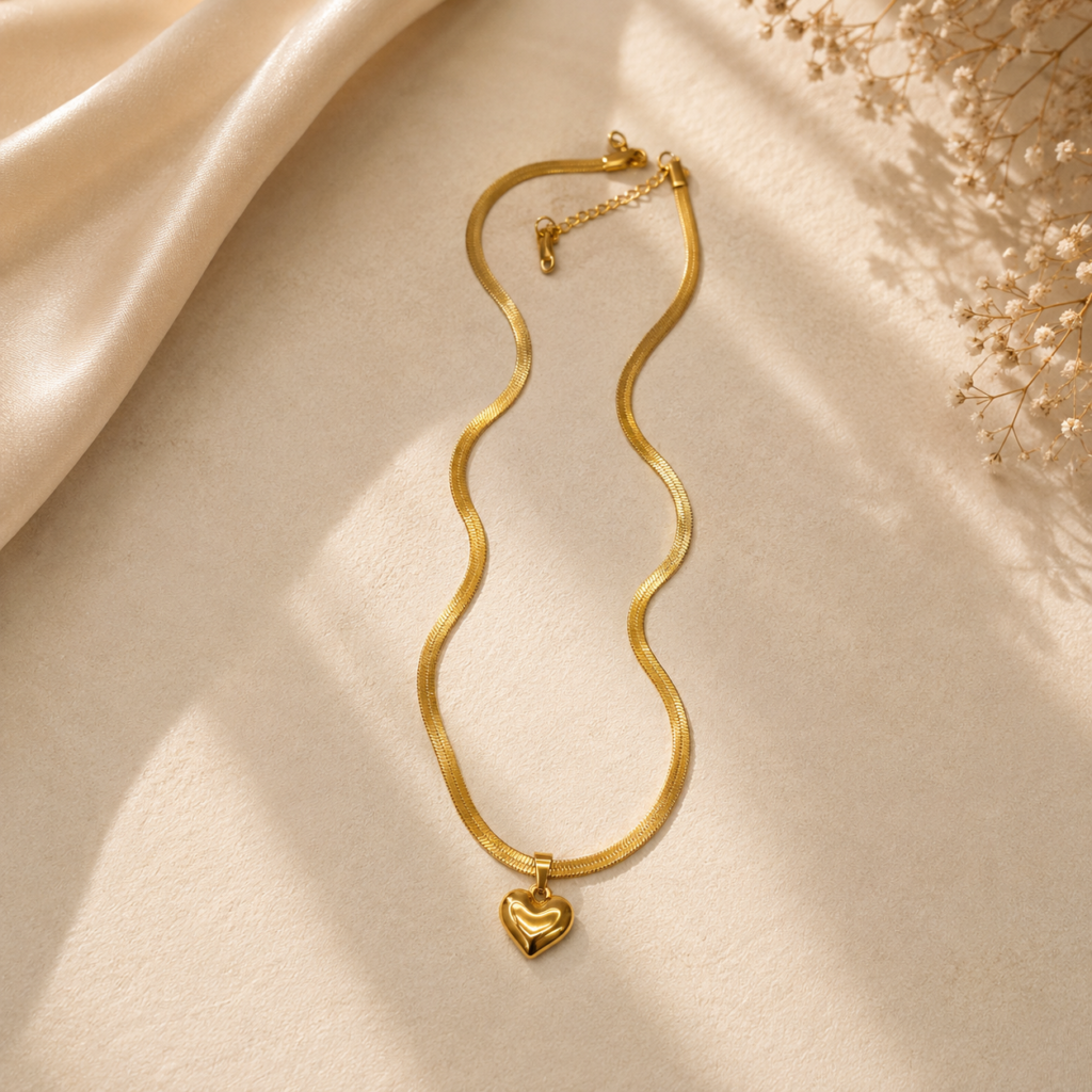 Heart snake chain Anti Tarnish pendant