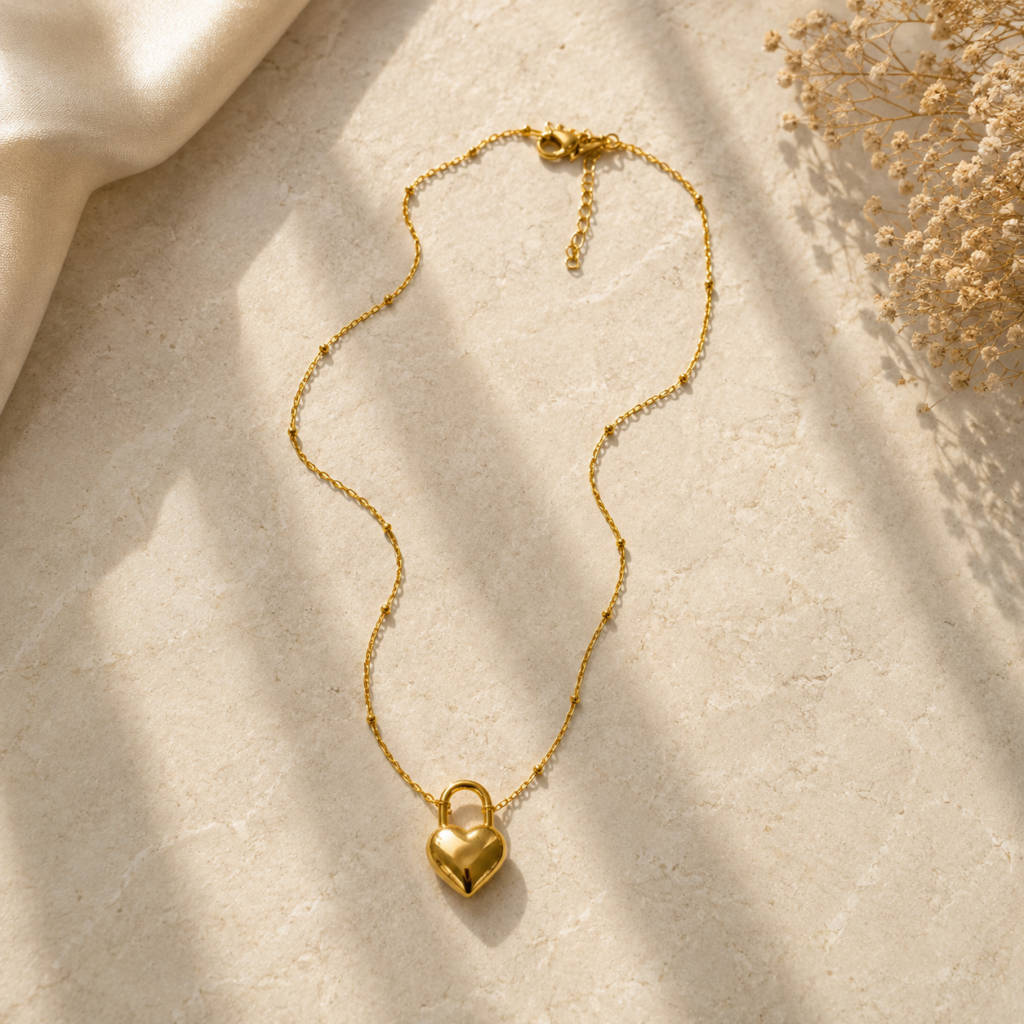 Heart lock Anti Tarnish Pendant