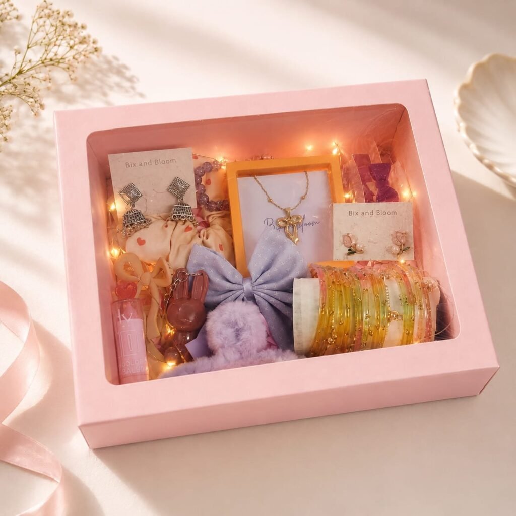 Premium Hamper with Pink Transparent Lid Box