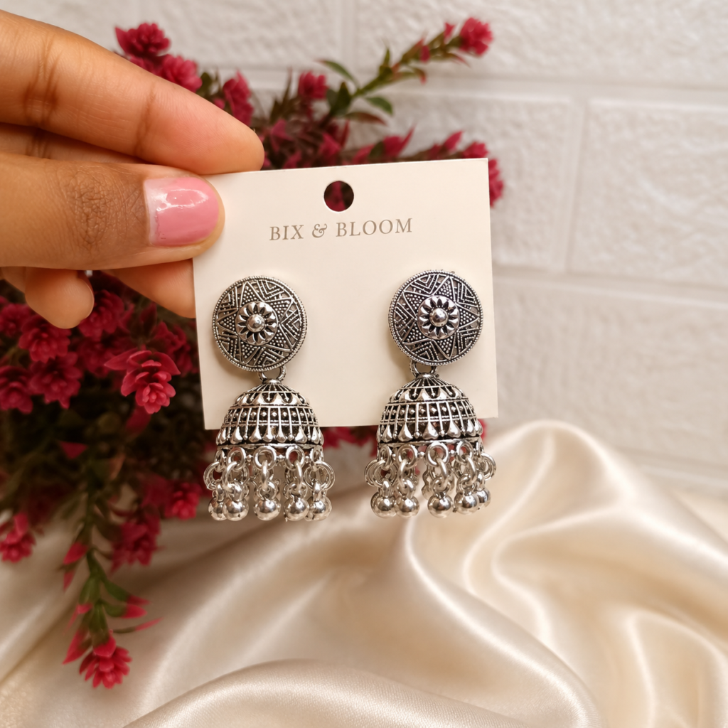 Oxidized Jhumka Earring