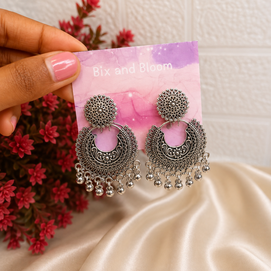 Oxidized Jhumka Earring