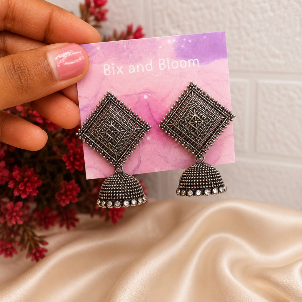 Oxidized Jhumka Earring