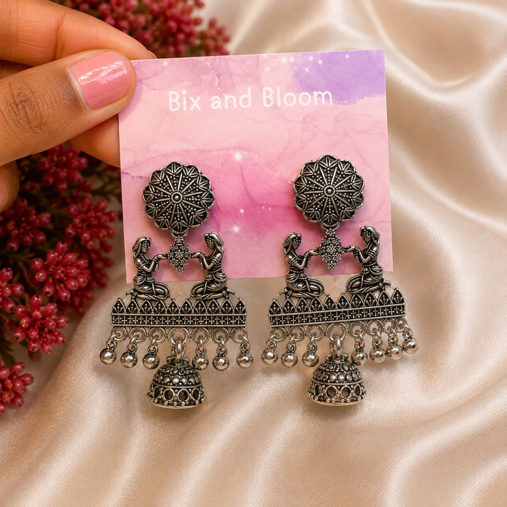 Oxidized Jhumka Earring