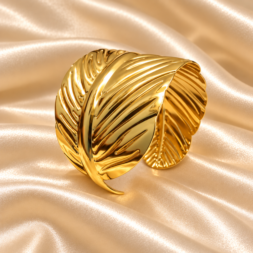 Anti Tarnish leaf kada braclet